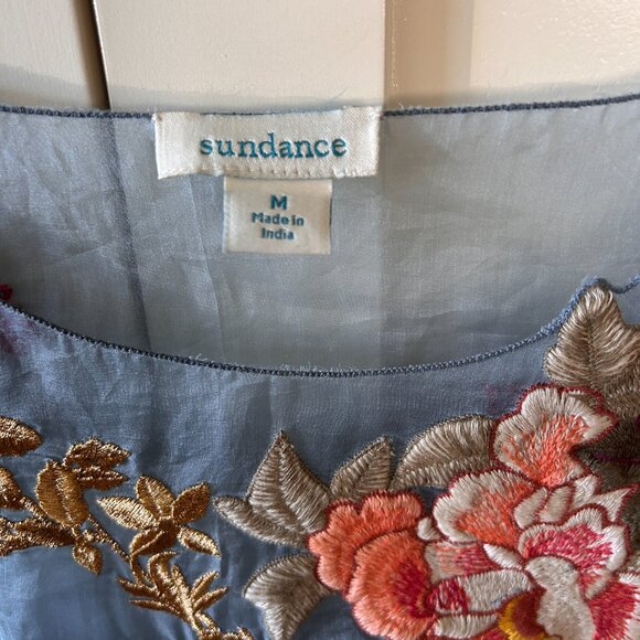 Sundance women’s 100% silk floral embroidered top - Picture 2 of 8